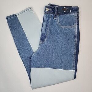 Hollister Ultra-High Rise Mom Jeans Patch Denim VintageStretch Women 26x25 3S
